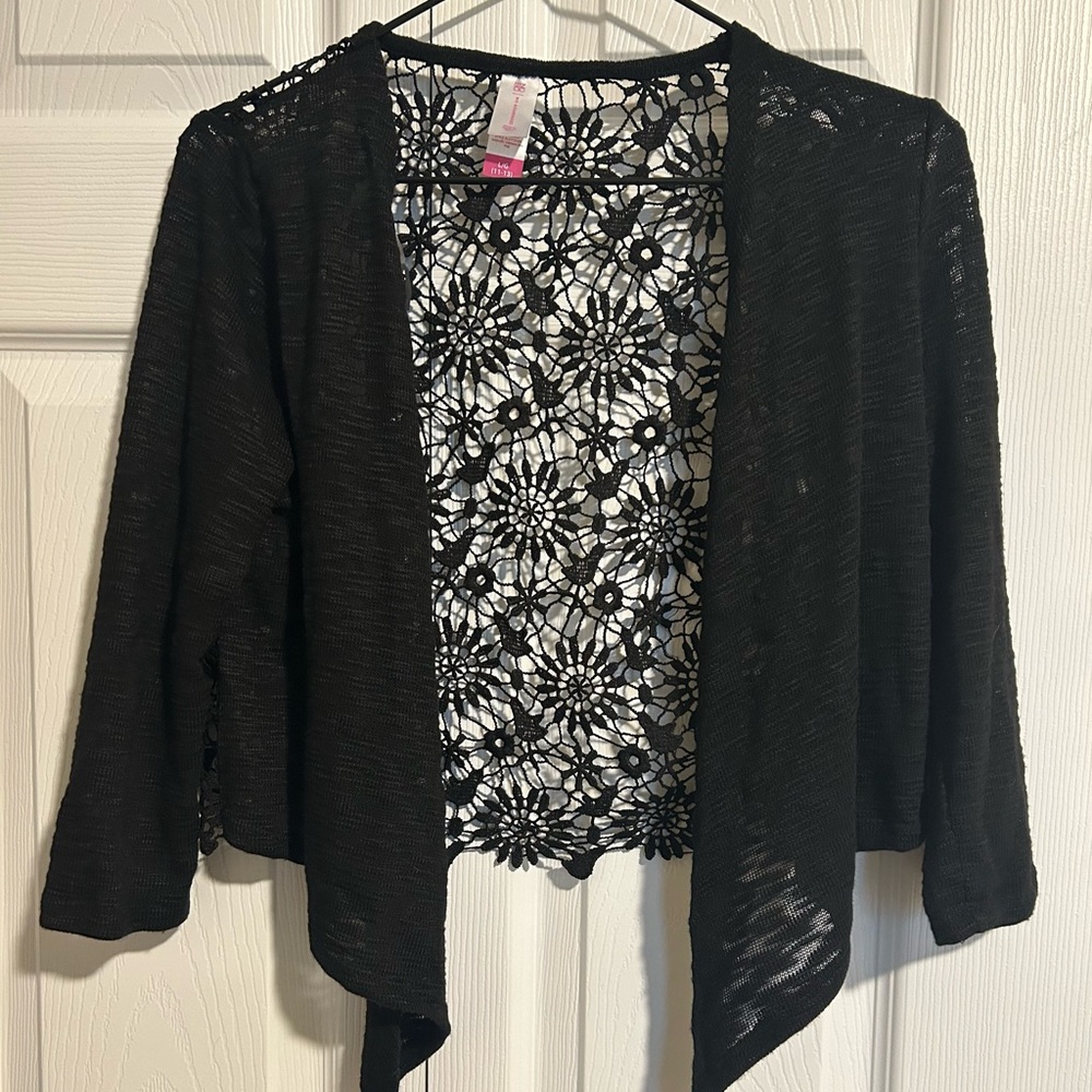 No Boundaries Black Floral Lace Bolero